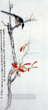  chinese oil painting - Chang dai chien bird on tree traditional Chinese